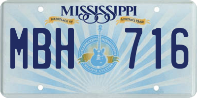MS license plate MBH716