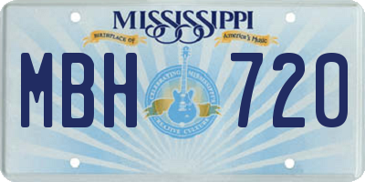 MS license plate MBH720