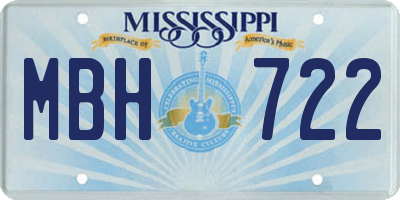 MS license plate MBH722
