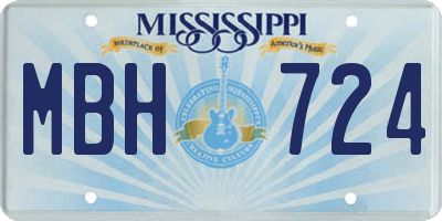 MS license plate MBH724