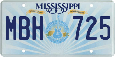 MS license plate MBH725