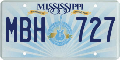 MS license plate MBH727