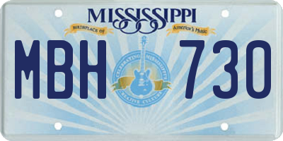 MS license plate MBH730