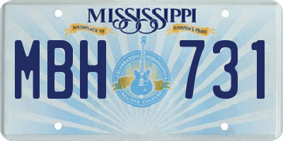 MS license plate MBH731