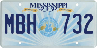 MS license plate MBH732
