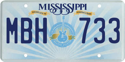 MS license plate MBH733