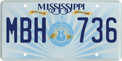 MS license plate MBH736