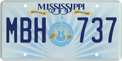 MS license plate MBH737