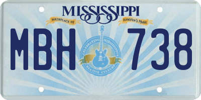 MS license plate MBH738