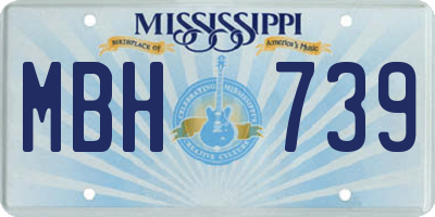 MS license plate MBH739