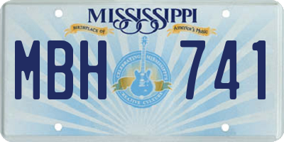 MS license plate MBH741