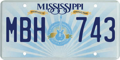 MS license plate MBH743