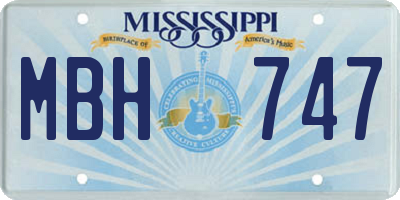 MS license plate MBH747