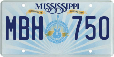 MS license plate MBH750