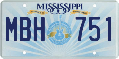 MS license plate MBH751