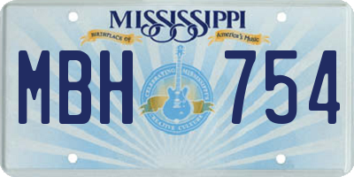MS license plate MBH754