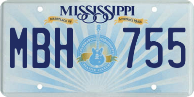 MS license plate MBH755