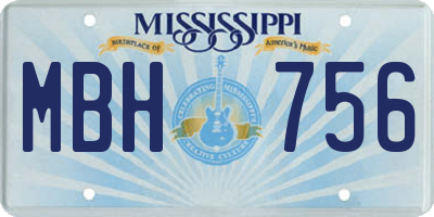 MS license plate MBH756
