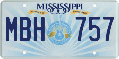 MS license plate MBH757