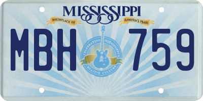 MS license plate MBH759