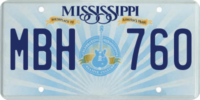 MS license plate MBH760