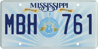 MS license plate MBH761