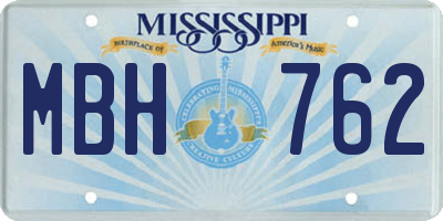 MS license plate MBH762