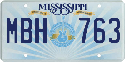 MS license plate MBH763