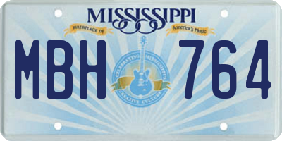 MS license plate MBH764