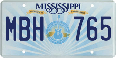 MS license plate MBH765