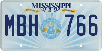 MS license plate MBH766
