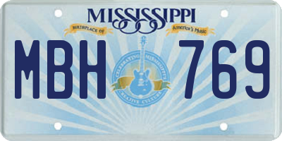 MS license plate MBH769