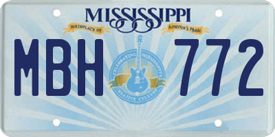 MS license plate MBH772