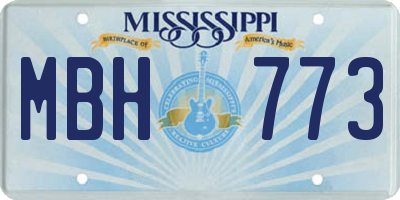 MS license plate MBH773