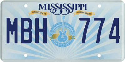 MS license plate MBH774