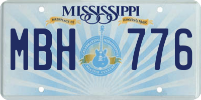 MS license plate MBH776