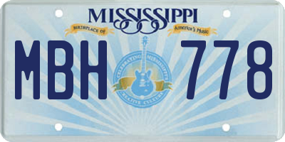 MS license plate MBH778