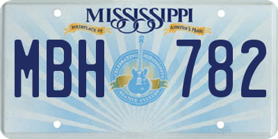 MS license plate MBH782