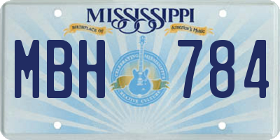 MS license plate MBH784