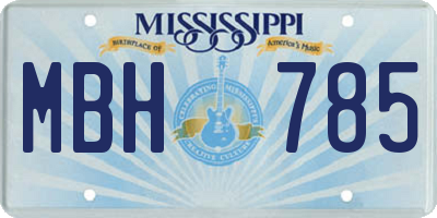 MS license plate MBH785