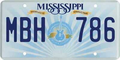 MS license plate MBH786
