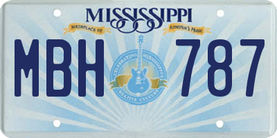 MS license plate MBH787