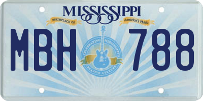MS license plate MBH788