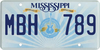 MS license plate MBH789