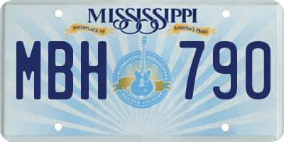 MS license plate MBH790