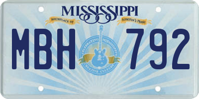 MS license plate MBH792