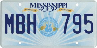 MS license plate MBH795