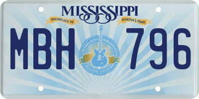MS license plate MBH796