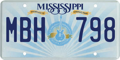 MS license plate MBH798
