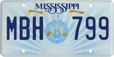 MS license plate MBH799